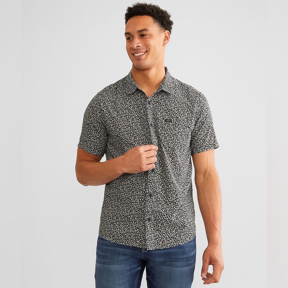 RVCA Micro Garden Short Sleeve Shirt in Black
